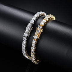 Hip Hop Single Row Zircon Tennis Chain Bracelet