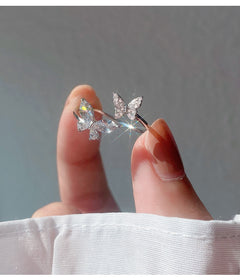 S925 Sterling Silver Plated Butterfly Ring