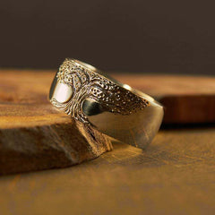 Retro Carved Tree of Life Ring