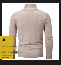 Men's Plus Size Fleece Zip Mock Neck Sweater