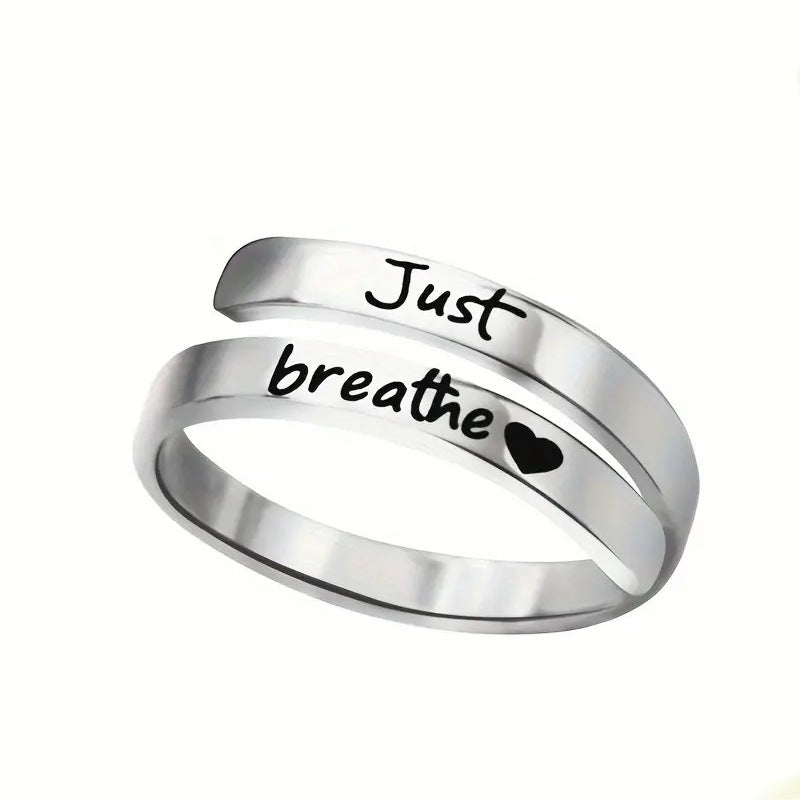 Silver Heart-Shaped Spiral Ring